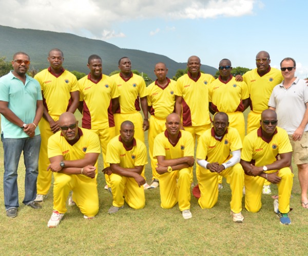 Jimmy Adams XI with CWI President Dave Cameron & CWI CEO Johnny Grave