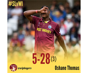Amazing Oshane Puts West Indies Up Top In First T20I vs Sri Lanka